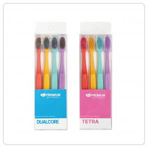 칫솔세트(투명) 4개입, 듀얼코어/테트라